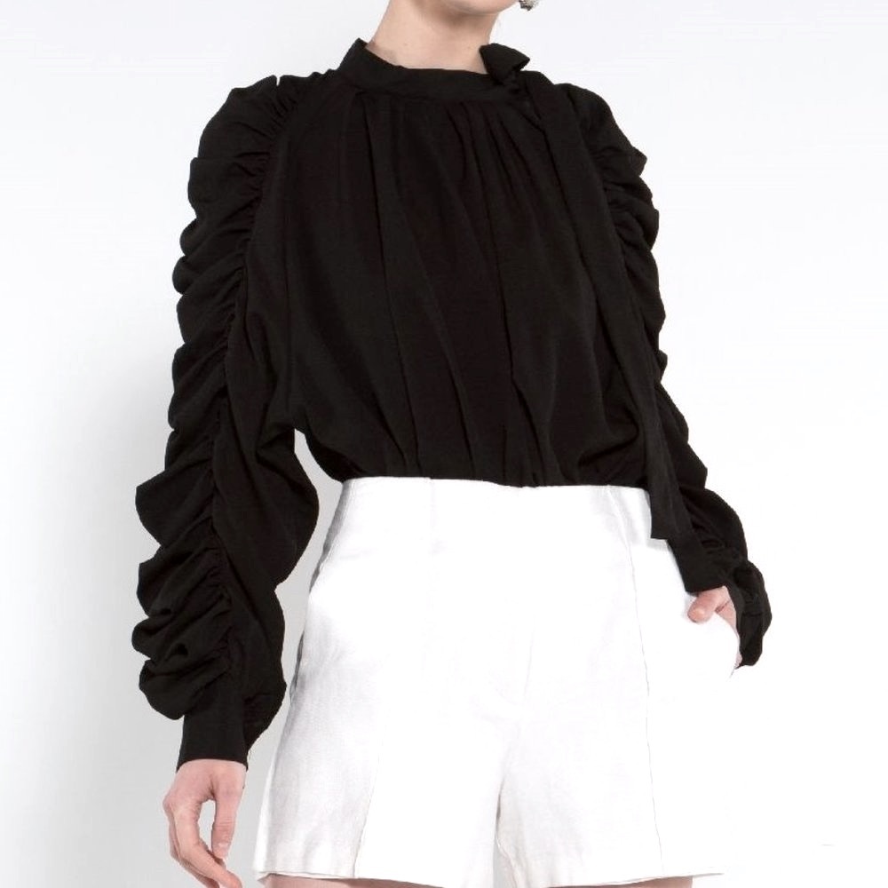 Ruched Long Sleeve Blouse